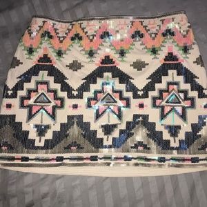 Express sequin mini skirt